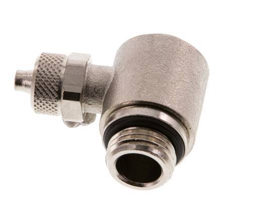 6x4 & G1/4'' Nickel plated Brass Elbow Push-on Fitting with Male Threads Rotatable Inner Hexagon