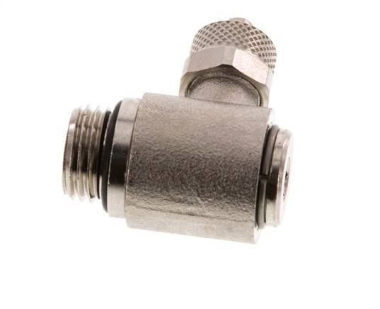 6x4 & G1/4'' Nickel plated Brass Elbow Push-on Fitting with Male Threads Rotatable Inner Hexagon