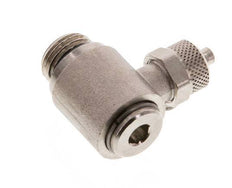 6x4 & G1/4'' Nickel plated Brass Elbow Push-on Fitting with Male Threads Rotatable Inner Hexagon