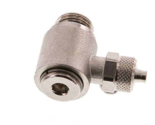 6x4 & G1/4'' Nickel plated Brass Elbow Push-on Fitting with Male Threads Rotatable Inner Hexagon