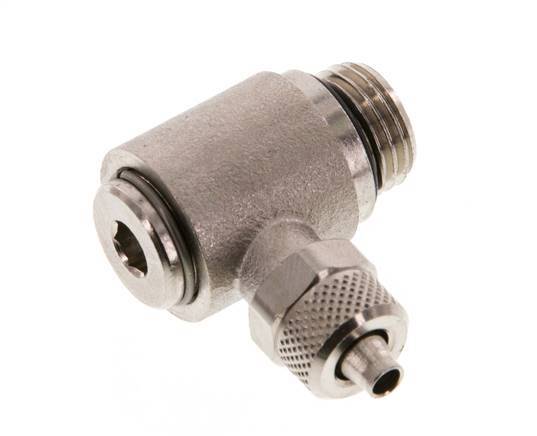 6x4 & G1/4'' Nickel plated Brass Elbow Push-on Fitting with Male Threads Rotatable Inner Hexagon