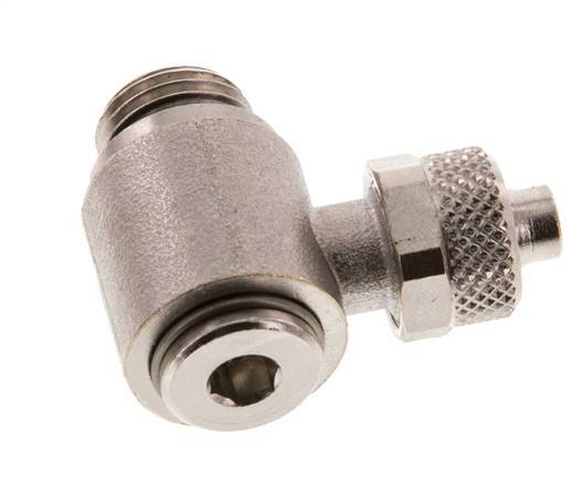 8x6 & G1/4'' Nickel plated Brass Elbow Push-on Fitting with Male Threads Rotatable Inner Hexagon