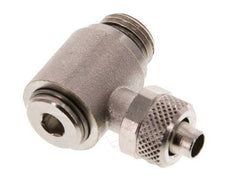 8x6 & G1/4'' Nickel plated Brass Elbow Push-on Fitting with Male Threads Rotatable Inner Hexagon