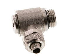 8x6 & G1/4'' Nickel plated Brass Elbow Push-on Fitting with Male Threads Rotatable Inner Hexagon