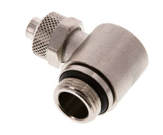 10x8 & G3/8'' Nickel plated Brass Elbow Push-on Fitting with Male Threads Rotatable Inner Hexagon