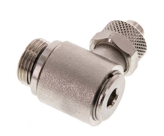 10x8 & G3/8'' Nickel plated Brass Elbow Push-on Fitting with Male Threads Rotatable Inner Hexagon