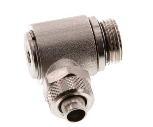 10x8 & G3/8'' Nickel plated Brass Elbow Push-on Fitting with Male Threads Rotatable Inner Hexagon