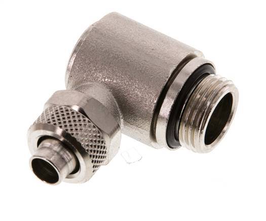 10x8 & G3/8'' Nickel plated Brass Elbow Push-on Fitting with Male Threads Rotatable Inner Hexagon