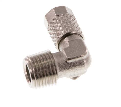 5x3 & R1/8'' Nickel plated Brass Elbow Push-on Fitting with Male Threads [5 Pieces]