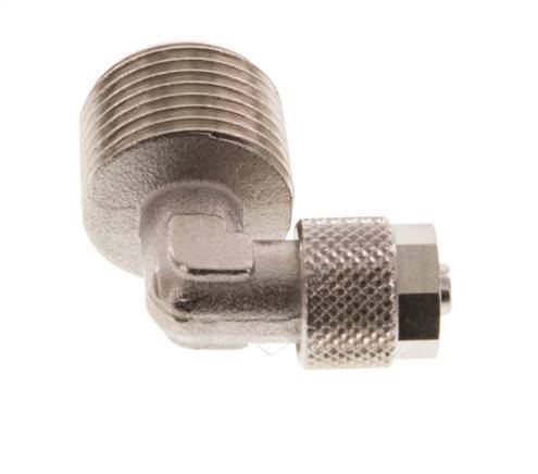 6x4 & R3/8'' Nickel plated Brass Elbow Push-on Fitting with Male Threads [2 Pieces]