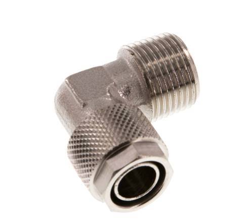 12x10 & R3/8'' Nickel plated Brass Elbow Push-on Fitting with Male Threads [2 Pieces]