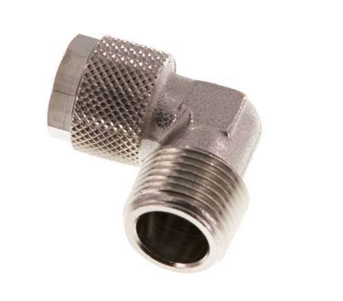 12x10 & R3/8'' Nickel plated Brass Elbow Push-on Fitting with Male Threads [2 Pieces]