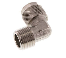 12x10 & R3/8'' Nickel plated Brass Elbow Push-on Fitting with Male Threads [2 Pieces]