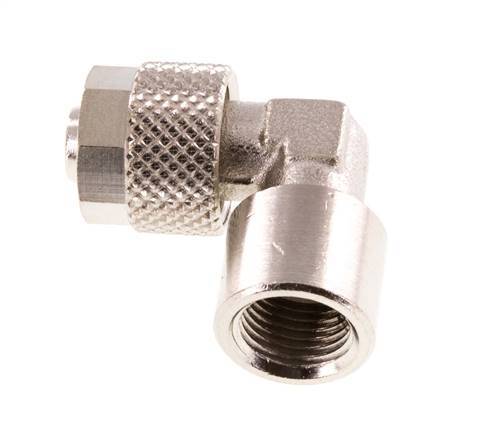 8x6 & G1/8'' Nickel plated Brass Elbow Push-on Fitting with Female Threads [5 Pieces]