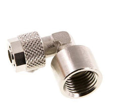 8x6 & G1/4'' Nickel plated Brass Elbow Push-on Fitting with Female Threads [2 Pieces]