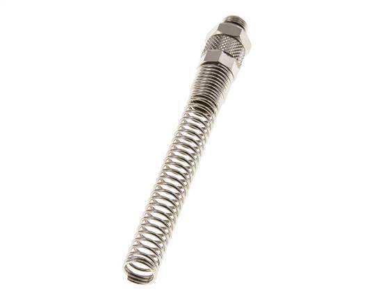8x6 & G1/8'' Nickel plated Brass Straight Push-on Fitting with Male Threads Bend Protection [2 Pieces]