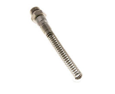 6x4 & G1/4'' Nickel plated Brass Straight Push-on Fitting with Male Threads Bend Protection [2 Pieces]