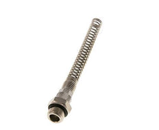 6x4 & G1/4'' Nickel plated Brass Straight Push-on Fitting with Male Threads Bend Protection [2 Pieces]