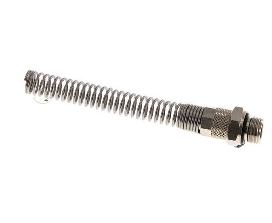 8x6 & G1/4'' Nickel plated Brass Straight Push-on Fitting with Male Threads Bend Protection [2 Pieces]