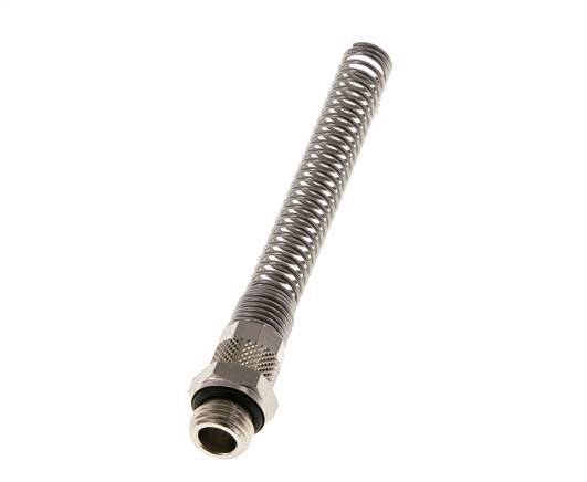 8x6 & G1/4'' Nickel plated Brass Straight Push-on Fitting with Male Threads Bend Protection [2 Pieces]