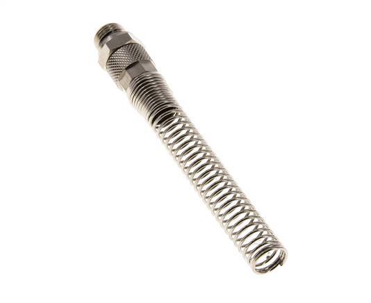 10x8 & G1/4'' Nickel plated Brass Straight Push-on Fitting with Male Threads Bend Protection [2 Pieces]