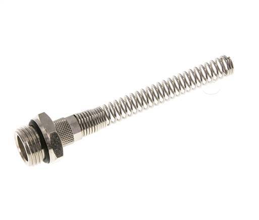 8x6 & G1/2'' Nickel plated Brass Straight Push-on Fitting with Male Threads Bend Protection [2 Pieces]