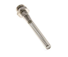 8x6 & G1/2'' Nickel plated Brass Straight Push-on Fitting with Male Threads Bend Protection [2 Pieces]