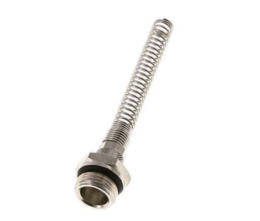 8x6 & G1/2'' Nickel plated Brass Straight Push-on Fitting with Male Threads Bend Protection [2 Pieces]