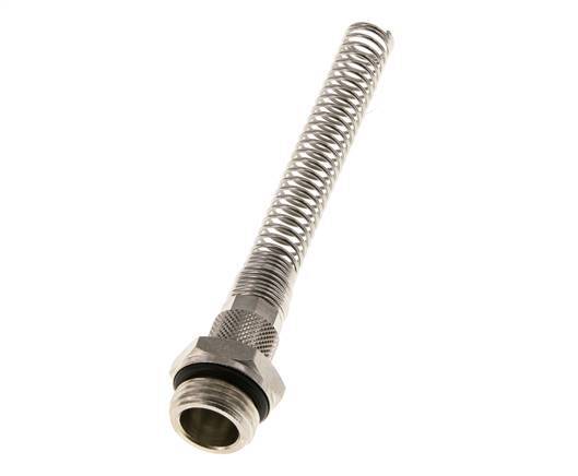 10x8 & G1/2'' Nickel plated Brass Straight Push-on Fitting with Male Threads Bend Protection [2 Pieces]