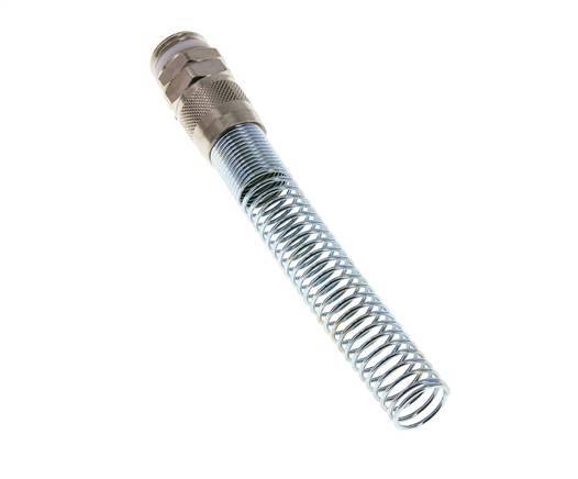 15x12 & G1/2'' Nickel plated Brass Straight Push-on Fitting with Male Threads PTFE Bend Protection