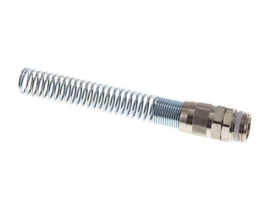 15x12 & G1/2'' Nickel plated Brass Straight Push-on Fitting with Male Threads PTFE Bend Protection