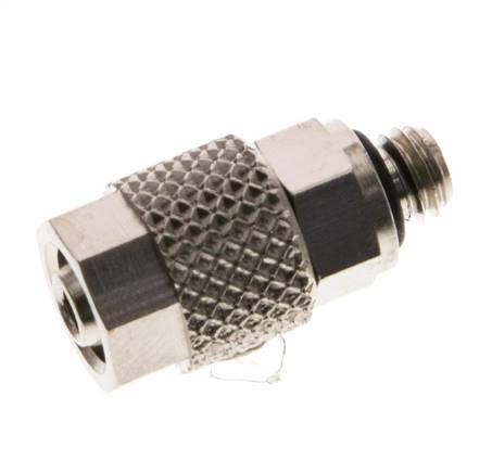 6x4 & M5 Nickel plated Brass Straight Push-on Fitting with Male Threads NBR [10 Pieces]