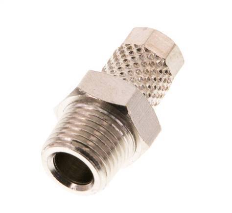 5x3 & R1/8'' Nickel plated Brass Straight Push-on Fitting with Male Threads [5 Pieces]