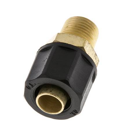 10x8 & 1/8''NPT Brass Straight Push-on Fitting with Male Threads [2 Pieces]
