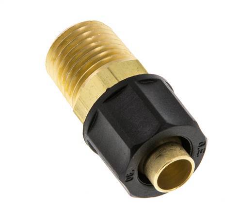 10x8 & 1/4''NPT Brass Straight Push-on Fitting with Male Threads