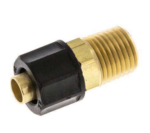 10x8 & 1/4''NPT Brass Straight Push-on Fitting with Male Threads