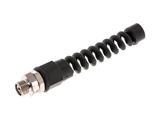 9.5x6.3 & G1/4'' Nickel plated Brass Straight Push-on Fitting with Male Threads Rotatable Bend Protection