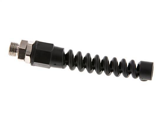 9.5x6.3 & G1/4'' Nickel plated Brass Straight Push-on Fitting with Male Threads Rotatable Bend Protection