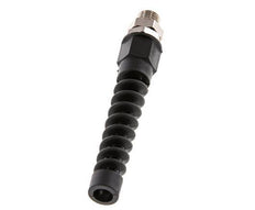 9.5x6.3 & G1/4'' Nickel plated Brass Straight Push-on Fitting with Male Threads Rotatable Bend Protection