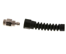 12x8 & G3/8'' Nickel plated Brass Straight Push-on Fitting with Male Threads Rotatable Bend Protection