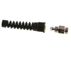 12x8 & G3/8'' Nickel plated Brass Straight Push-on Fitting with Male Threads Rotatable Bend Protection