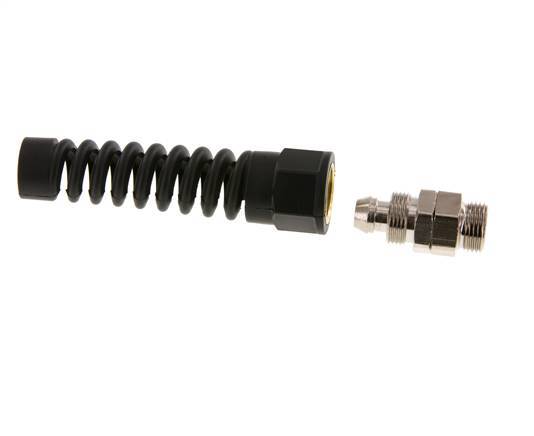 15x9.5 & G3/8'' Nickel plated Brass Straight Push-on Fitting with Male Threads Rotatable Bend Protection