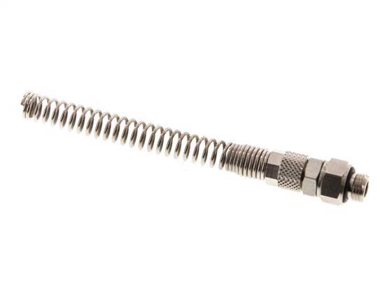6x4 & G1/8'' Nickel plated Brass Straight Push-on Fitting with Male Threads Rotatable Bend Protection [2 Pieces]