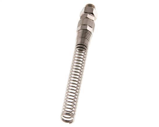 8x6 & G1/8'' Nickel plated Brass Straight Push-on Fitting with Male Threads Rotatable Bend Protection [2 Pieces]