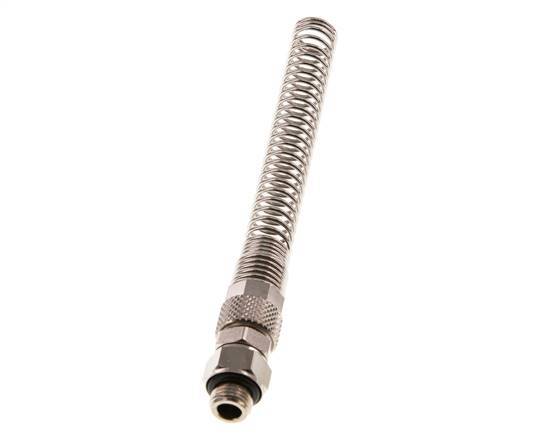 8x6 & G1/8'' Nickel plated Brass Straight Push-on Fitting with Male Threads Rotatable Bend Protection [2 Pieces]