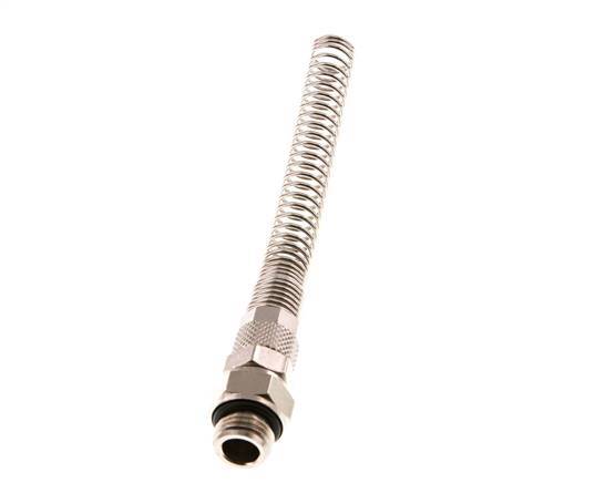 8x5 & G1/4'' Nickel plated Brass Straight Push-on Fitting with Male Threads Rotatable Bend Protection [2 Pieces]