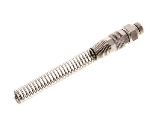 10x6.5 & G1/4'' Nickel plated Brass Straight Push-on Fitting with Male Threads Rotatable Bend Protection [2 Pieces]