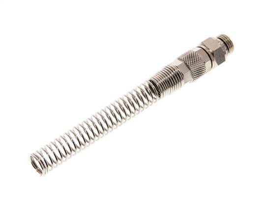 10x8 & G1/4'' Nickel plated Brass Straight Push-on Fitting with Male Threads Rotatable Bend Protection