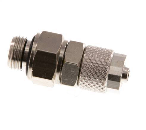6x4 & G1/8'' Nickel plated Brass Straight Push-on Fitting with Male Threads Rotatable [2 Pieces]