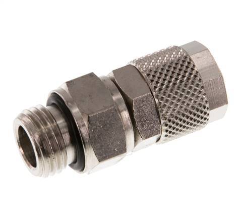 10x8 & G1/4'' Nickel plated Brass Straight Push-on Fitting with Male Threads Rotatable [2 Pieces]
